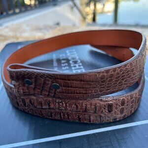 New Lucchese Crocodile Men's Belt Size 38, 1.25 inch wide
